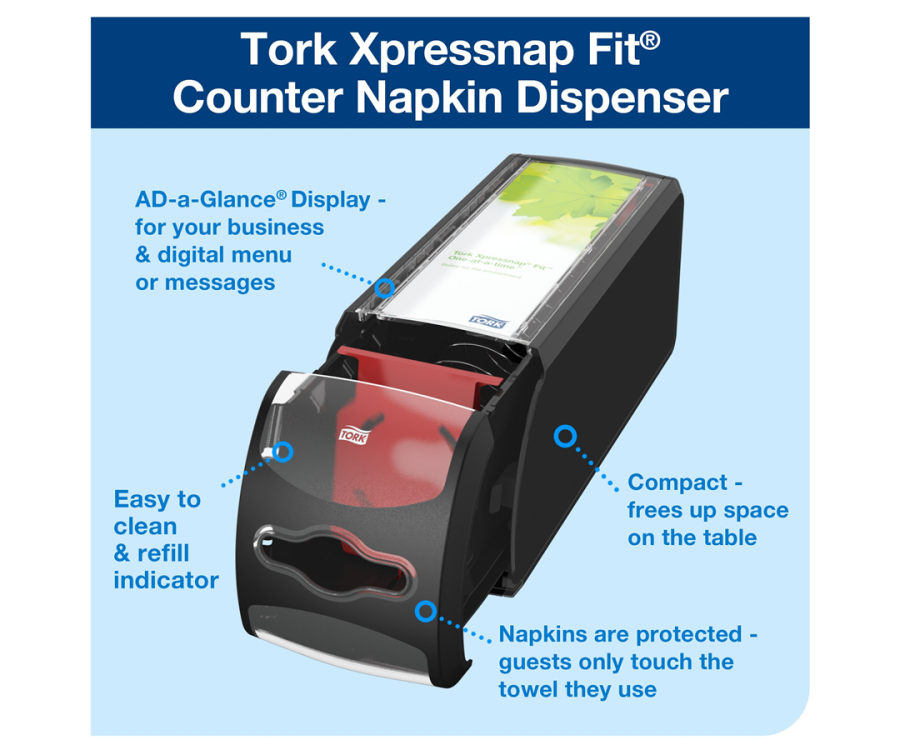 Tork Xpressnap Fit® Counter Napkin Dispenser (12.8 in. x 4.8 in. x 5.6 in., 1/Case)